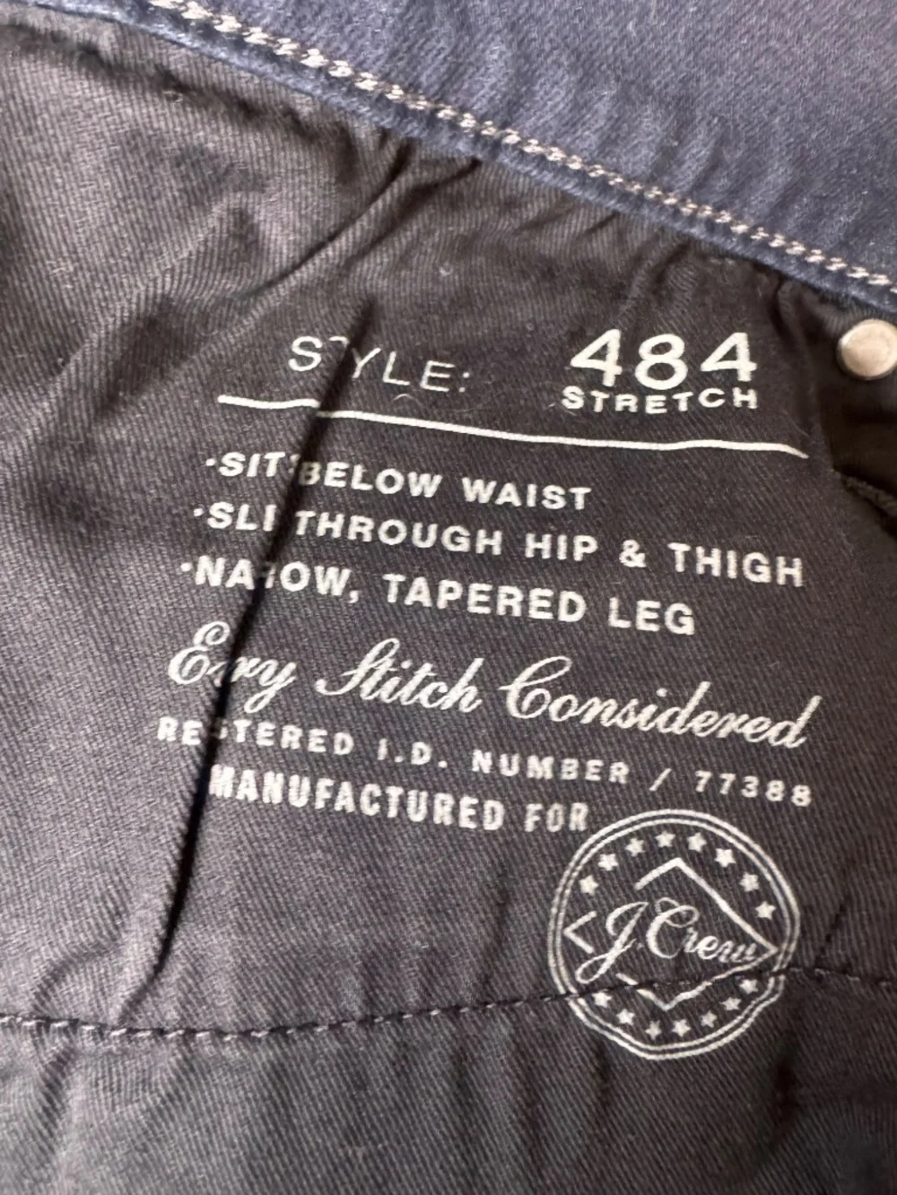 JCREW Men's Dark Jeans - Style 484 - Every Stitch Considered